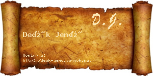 Deák Jenő névjegykártya