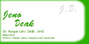 jeno deak business card