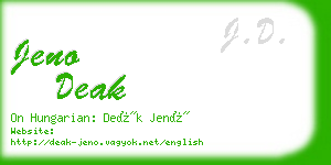 jeno deak business card